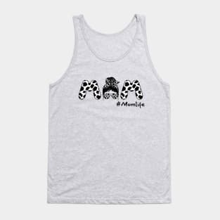 Cow Mom Messy Bun Tank Top